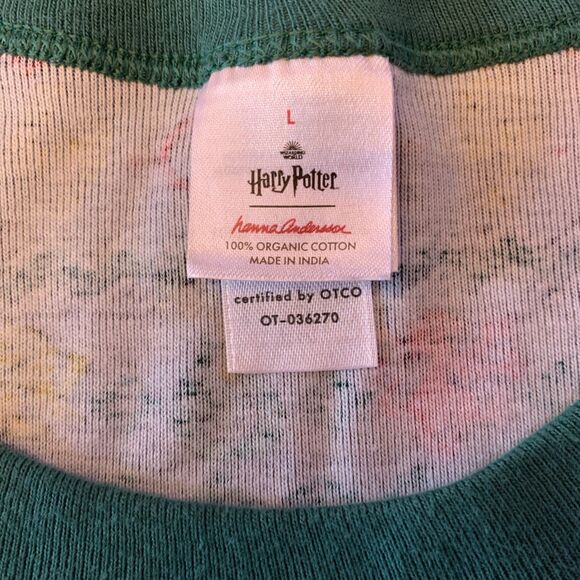 Harry Potter Pajama Long John Top Adult Sz Large Wizard Organic Hanna Andersson - Picture 7 of 10